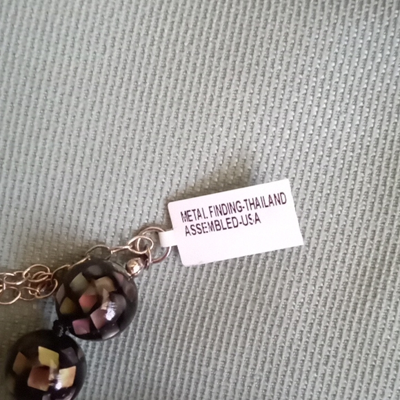 DALLAS PRINCE BLACK MOTHER OF PEARL TILE NECKLACE - Picture 8 of 10